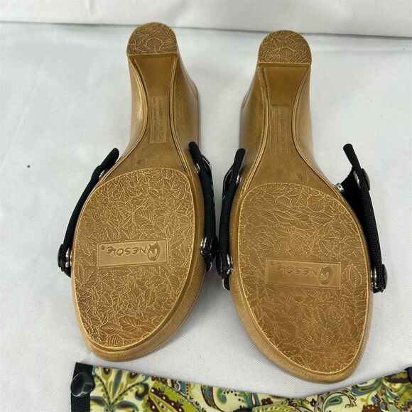 OneSole Women's Floral Print Slide Wedge Sandals Comfortable  Slip-On Sz 8 - Picture 3 of 6